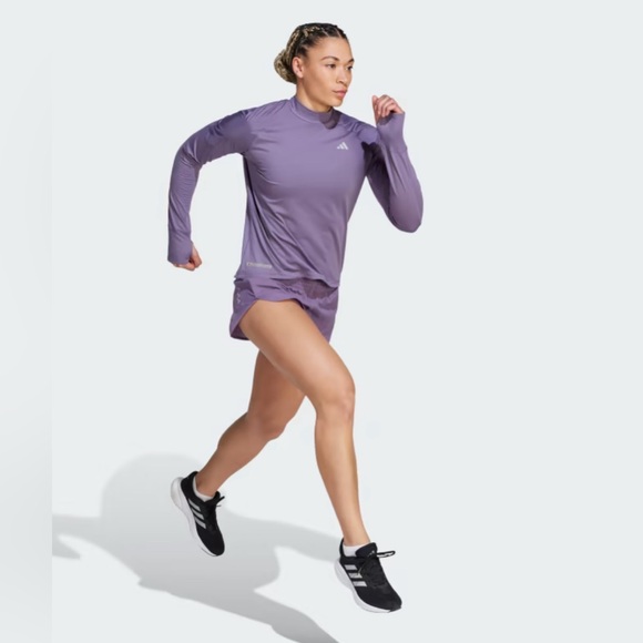 NWT! Adidas Women ULTIMATE SWEATSHIRT Running Carrera IM1881 Shadow Violet XS - Picture 2 of 15